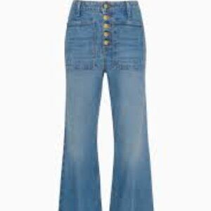 Ulla Johnson The Lou Jean High Rise Kick Flare Jeans  Danube Indigo Wash Size 27